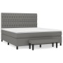Cama box spring con colchón tela gris oscuro 180x200 cm de vidaXL, Camas y somieres - Ref: Foro24-3136854, Precio: 708,20 €