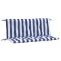 Cojines banco jardín 2 uds tela a rayas azul blanco 120x50x7 cm