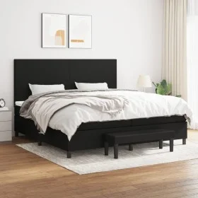 Box spring bed with black fabric mattress 200x200 cm by vidaXL, Beds and slatted bases - Ref: Foro24-3136463, Price: 741,16 €...