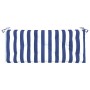 Cojines banco jardín 2 uds tela a rayas azul blanco 120x50x7 cm