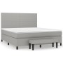 Box spring bed with light gray fabric mattress 160x200 cm by vidaXL, Beds and slatted bases - Ref: Foro24-3136445, Price: 594...