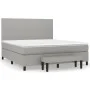 Box spring bed with light gray fabric mattress 160x200 cm by vidaXL, Beds and slatted bases - Ref: Foro24-3136445, Price: 576...