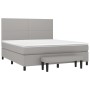 Box spring bed with light gray fabric mattress 160x200 cm by vidaXL, Beds and slatted bases - Ref: Foro24-3136445, Price: 594...