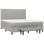 Box spring bed with light gray fabric mattress 160x200 cm by vidaXL, Beds and slatted bases - Ref: Foro24-3136445, Price: 576...