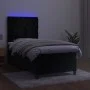 Box spring bed with mattress and LED black velvet 90x190 cm by vidaXL, Beds and slatted bases - Ref: Foro24-3136277, Price: 3...