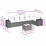 Set de comedor de jardín 7 pzas y cojines ratán sintético negro