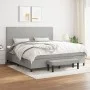 Box spring bed with light gray fabric mattress 200x200 cm by vidaXL, Beds and slatted bases - Ref: Foro24-3136461, Price: 782...