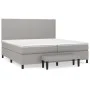 Box spring bed with light gray fabric mattress 200x200 cm by vidaXL, Beds and slatted bases - Ref: Foro24-3136461, Price: 782...