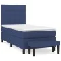 Box spring bed with blue fabric mattress 90x200 cm by vidaXL, Beds and slatted bases - Ref: Foro24-3136571, Price: 359,71 €, ...