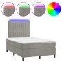 Cama box spring colchón y LED terciopelo gris claro 120x200 cm de vidaXL, Camas y somieres - Ref: Foro24-3136233, Precio: 439...