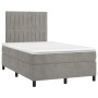 Cama box spring colchón y LED terciopelo gris claro 120x200 cm de vidaXL, Camas y somieres - Ref: Foro24-3136233, Precio: 439...