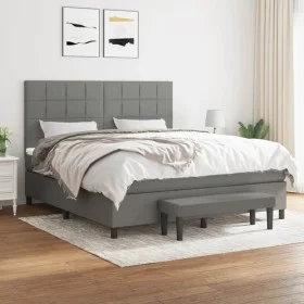 Box spring bed with dark gray fabric mattress 180x200 cm by vidaXL, Beds and slatted bases - Ref: Foro24-3136614, Price: 679,...