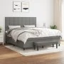 Cama box spring con colchón tela gris oscuro 180x200 cm de vidaXL, Camas y somieres - Ref: Foro24-3136614, Precio: 652,11 €, ...
