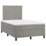 Box spring bed with mattress and LED light gray velvet 120x200 cm by vidaXL, Beds and slatted bases - Ref: Foro24-3135993, Pr...