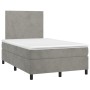 Cama box spring colchón y LED terciopelo gris claro 120x200 cm de vidaXL, Camas y somieres - Ref: Foro24-3135993, Precio: 414...