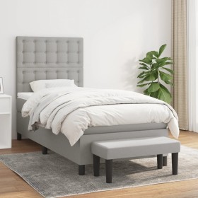 Boxspringbett mit hellgrauer Stoffmatratze 90x190 cm von vidaXL, Betten und Lattenroste - Ref: Foro24-3136877, Preis: 345,18 ...