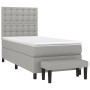 Box spring bed with light gray fabric mattress 90x190 cm by vidaXL, Beds and slatted bases - Ref: Foro24-3136877, Price: 351,...