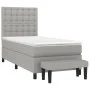 Box spring bed with light gray fabric mattress 90x190 cm by vidaXL, Beds and slatted bases - Ref: Foro24-3136877, Price: 343,...