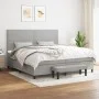 Box spring bed with light gray fabric mattress 200x200 cm by vidaXL, Beds and slatted bases - Ref: Foro24-3136541, Price: 760...