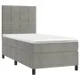 Cama box spring colchón y LED terciopelo gris claro 90x200 cm de vidaXL, Camas y somieres - Ref: Foro24-3136101, Precio: 313,...