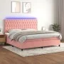 Boxspringbett mit Matratze und LED-Rosa-Samt 200x200 cm von vidaXL, Betten und Lattenroste - Ref: Foro24-3136328, Preis: 658,...