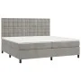 Cama box spring colchón y LED terciopelo gris claro 200x200 cm de vidaXL, Camas y somieres - Ref: Foro24-3136383, Precio: 641...