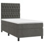 Cama box spring colchón y LED terciopelo gris oscuro 90x190 cm de vidaXL, Camas y somieres - Ref: Foro24-3136276, Precio: 335...
