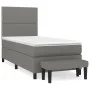 Box spring bed with dark gray fabric mattress 80x200 cm by vidaXL, Beds and slatted bases - Ref: Foro24-3136470, Price: 385,3...