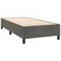 Cama box spring colchón y LED terciopelo gris oscuro 100x200 cm