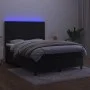 Box spring bed with mattress and LED black velvet 140x200 cm by vidaXL, Beds and slatted bases - Ref: Foro24-3136367, Price: ...