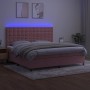 Boxspringbett mit Matratze und LED-Rosa-Samt 200x200 cm von vidaXL, Betten und Lattenroste - Ref: Foro24-3136388, Preis: 613,...