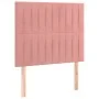 Box spring bed with mattress and LED pink velvet 80x200 cm by vidaXL, Beds and slatted bases - Ref: Foro24-3136214, Price: 32...