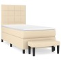 Boxspringbett mit cremefarbener Stoffmatratze 100x200 cm von vidaXL, Betten und Lattenroste - Ref: Foro24-3136578, Preis: 358...