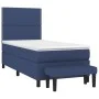 Box spring bed with blue fabric mattress 100x200 cm by vidaXL, Beds and slatted bases - Ref: Foro24-3136499, Price: 377,39 €,...