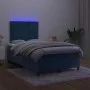 Box spring bed with mattress and LED dark blue velvet 120x200 cm by vidaXL, Beds and slatted bases - Ref: Foro24-3136237, Pri...