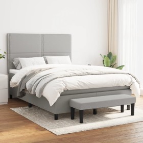 Boxspringbett mit hellgrauer Stoffmatratze 140x190 cm von vidaXL, Betten und Lattenroste - Ref: Foro24-3136509, Preis: 520,80...