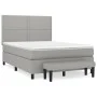 Box spring bed with light gray fabric mattress 140x190 cm by vidaXL, Beds and slatted bases - Ref: Foro24-3136509, Price: 511...