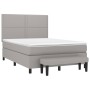 Box spring bed with light gray fabric mattress 140x190 cm by vidaXL, Beds and slatted bases - Ref: Foro24-3136509, Price: 520...