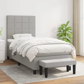 Box spring bed with light gray fabric mattress 80x200 cm by vidaXL, Beds and slatted bases - Ref: Foro24-3136549, Price: 323,...