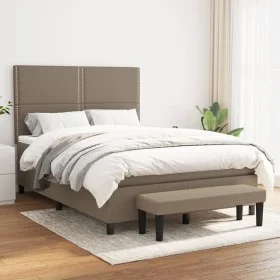 Box spring bed with taupe gray fabric mattress 140x200 cm by vidaXL, Beds and slatted bases - Ref: Foro24-3136521, Price: 541...