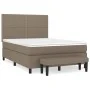 Box spring bed with taupe gray fabric mattress 140x200 cm by vidaXL, Beds and slatted bases - Ref: Foro24-3136521, Price: 541...
