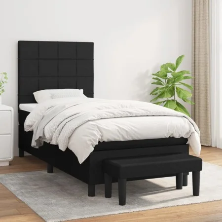 Box spring bed with black fabric mattress 80x200 cm by vidaXL, Beds and slatted bases - Ref: Foro24-3136551, Price: 338,74 €,...