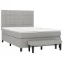 Box spring bed with light gray fabric mattress 140x200 cm by vidaXL, Beds and slatted bases - Ref: Foro24-3136597, Price: 508...
