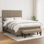 Box spring bed with taupe gray fabric mattress 140x200 cm by vidaXL, Beds and slatted bases - Ref: Foro24-3136601, Price: 561...