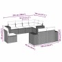 Set de sofás de jardín 8 pzas y cojines ratán sintético gris