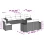 Set sofás de jardín 8 piezas y cojines ratán sintético marrón