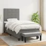 Cama box spring con colchón tela gris oscuro 100x200 cm de vidaXL, Camas y somieres - Ref: Foro24-3136574, Precio: 386,33 €, ...