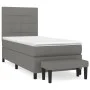 Box spring bed with dark gray fabric mattress 100x200 cm by vidaXL, Beds and slatted bases - Ref: Foro24-3136574, Price: 386,...