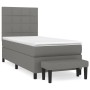 Cama box spring con colchón tela gris oscuro 100x200 cm de vidaXL, Camas y somieres - Ref: Foro24-3136574, Precio: 393,75 €, ...