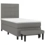 Box spring bed with dark gray fabric mattress 100x200 cm by vidaXL, Beds and slatted bases - Ref: Foro24-3136574, Price: 386,...